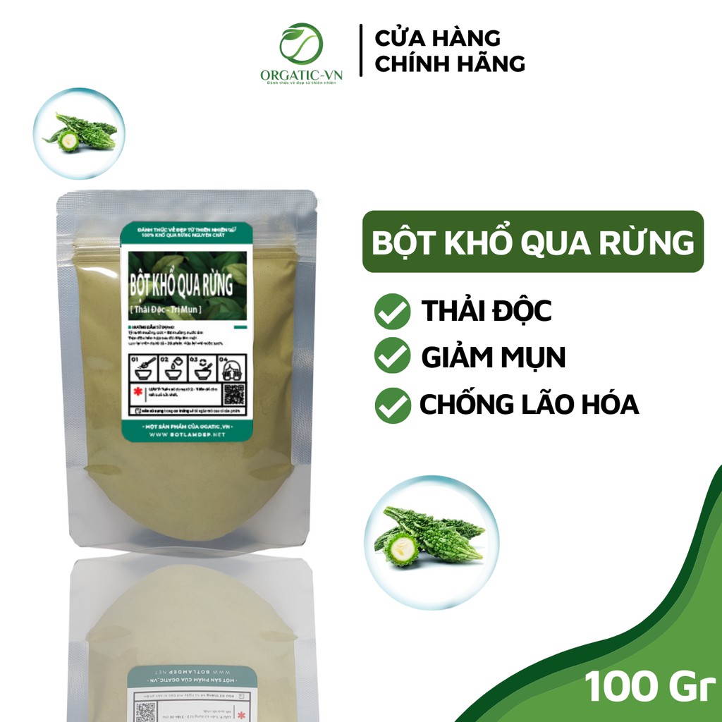 100GR Bột khổ qua nguyên chất 100% Organic - Giảm Mụn, Mát Da- Mỹ phẩm Handmade - B2.006