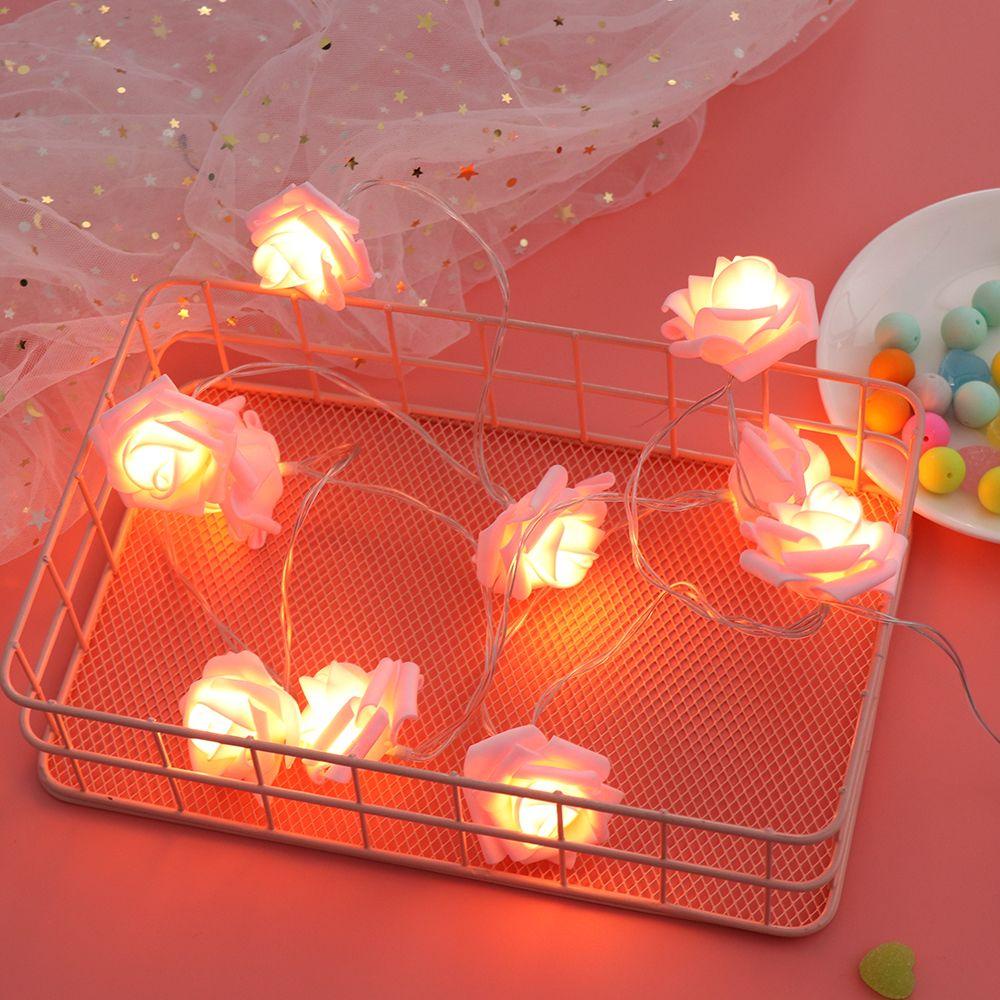 Dây Đèn Led 10 / 20 Bóng Hình Hoa Hồng Trang Trí Tiệc Cưới / Giáng Sinh