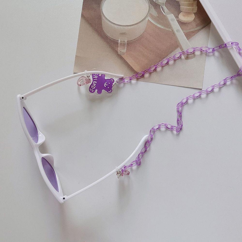 ESPO Dây Đeo Mắt Kính Bằng Acrylic Trong Suốt Họa Tiết Gấu Hoạt Hình Đáng Yêu