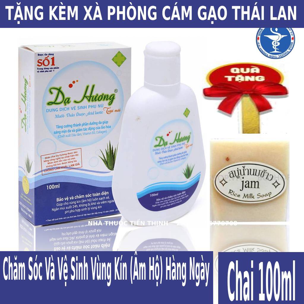 Dung dịch vệ sinh phụ nữ Dạ Hương (100ml) - TẶNG XÀ PHÒNG TRẮNG DA THÁI LAN