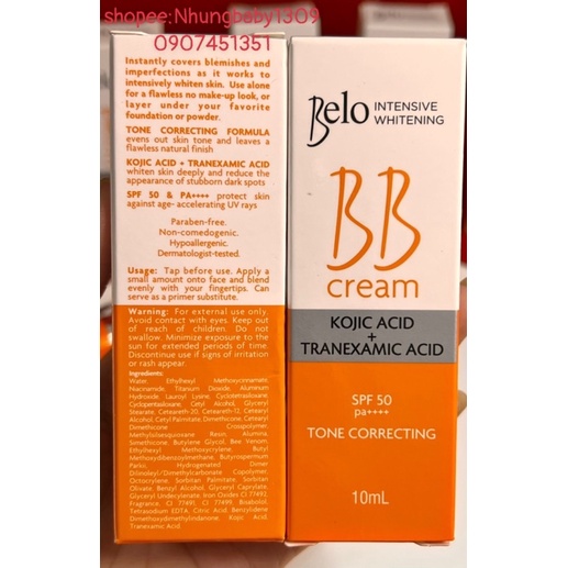 Kem Belo BB Tranexamic + kojic kem nền và làm sáng da