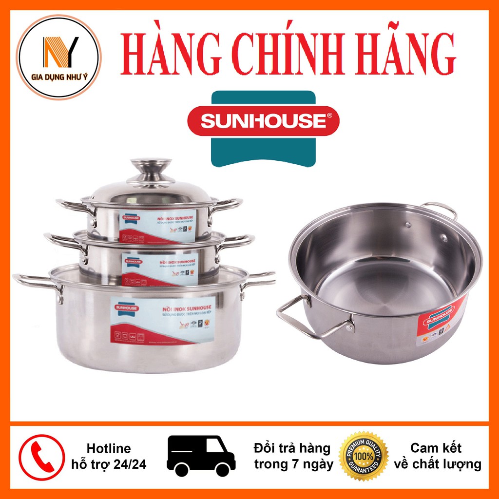 Bộ 3 nồi inox cao cấp Sunhouse SH224 [ HÀNG CHÍNH HÃNG] siêu sale