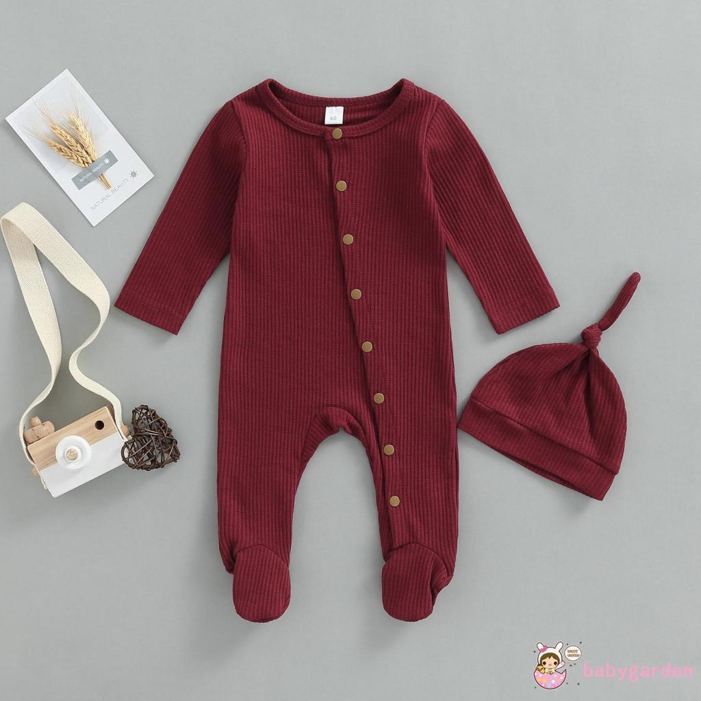 Áo liền quần Tay Dài Cổ Tròn Kèm Nón Đội Đầu Dành Cho Bé