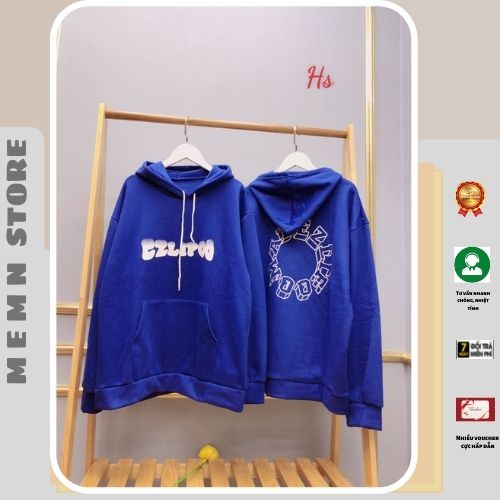 Áo hoodie xanh in ezl MEMN 786