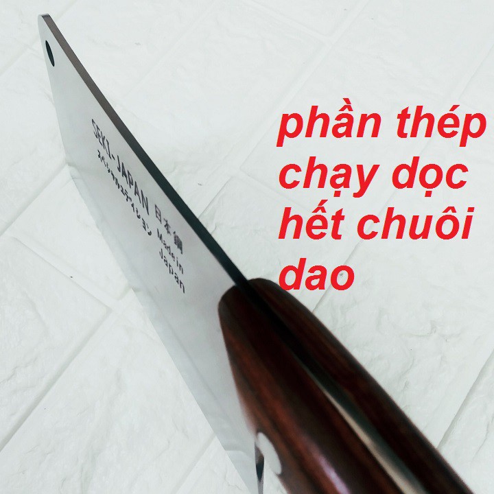 Dao chặt xương / gà Seki thép không gỉ cán gỗ sắc bén