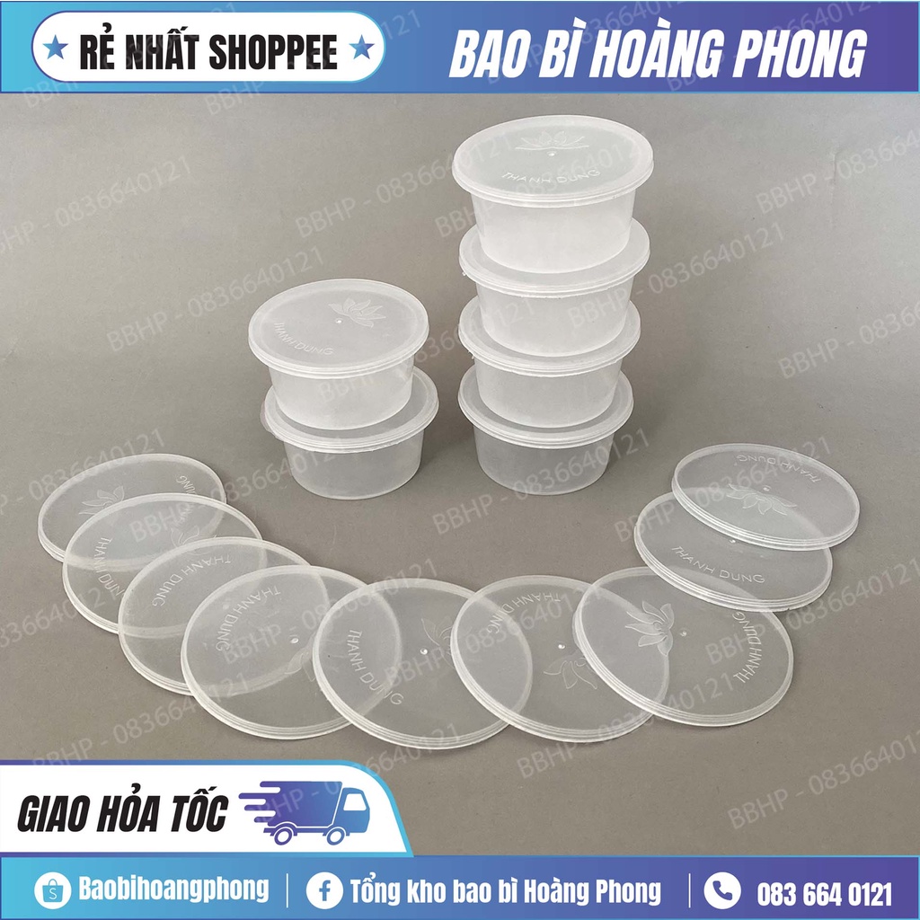 Lốc 50 khuôn nhựa đổ bánh flan - Hủ hộp làm flan sữa chua, rau câu, caramen