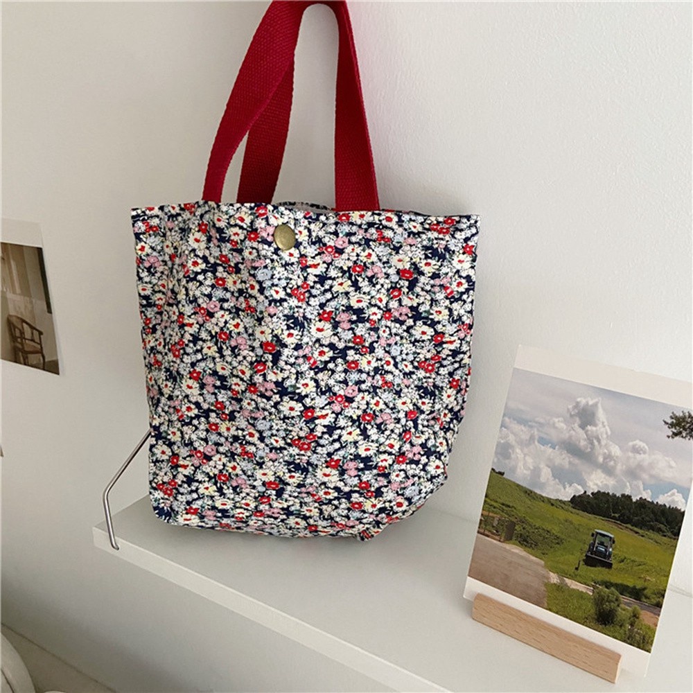 Túi Xách Tay Bằng Vải Canvas Cotton In Hoa Thời Trang Dành Cho Nữ
