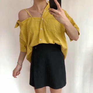 Áo sơ mi lệch vai