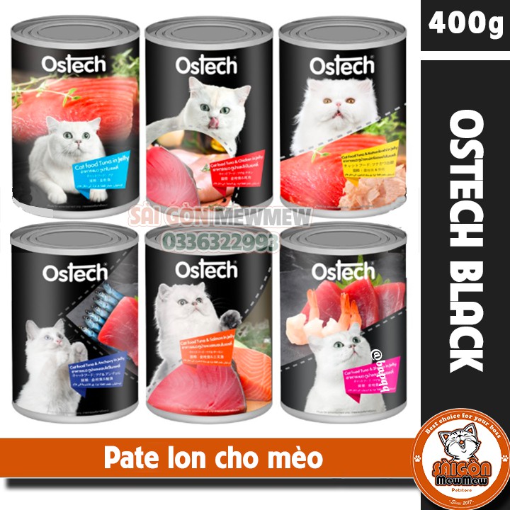 Pate lon cho mèo OSTECH BLACK LABEL 400gr