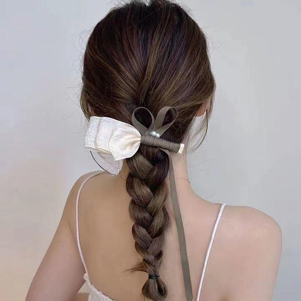Kẹp tóc MKEB kiểu hoa tulip phối ruy băng phong cách Hàn Quốc thời trang mùa xuân xinh xắn cho nữ