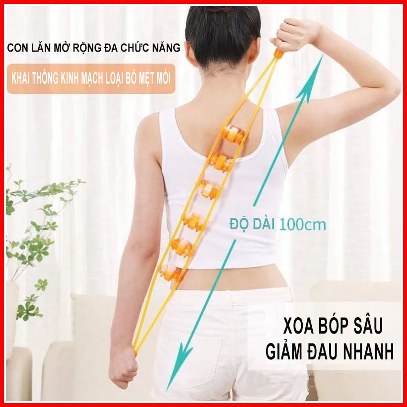 Dây Lăn Mát Xa, Massage Vai Gáy, Cổ, Lưng + Toàn Thân Hàng Loại 1 cao cấp 3 con lăn