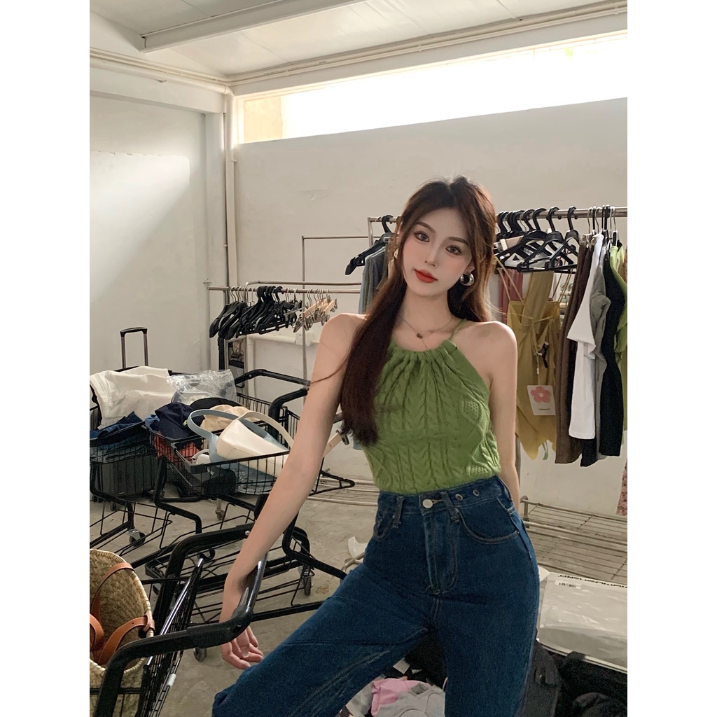 Áo không tay thiết kế dây rút màu trơn thời trang cho nữ