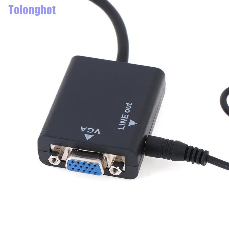 Tolonghot> HDMI to VGA Adapter HDMI VGA converter cable support 1080P with audio cable