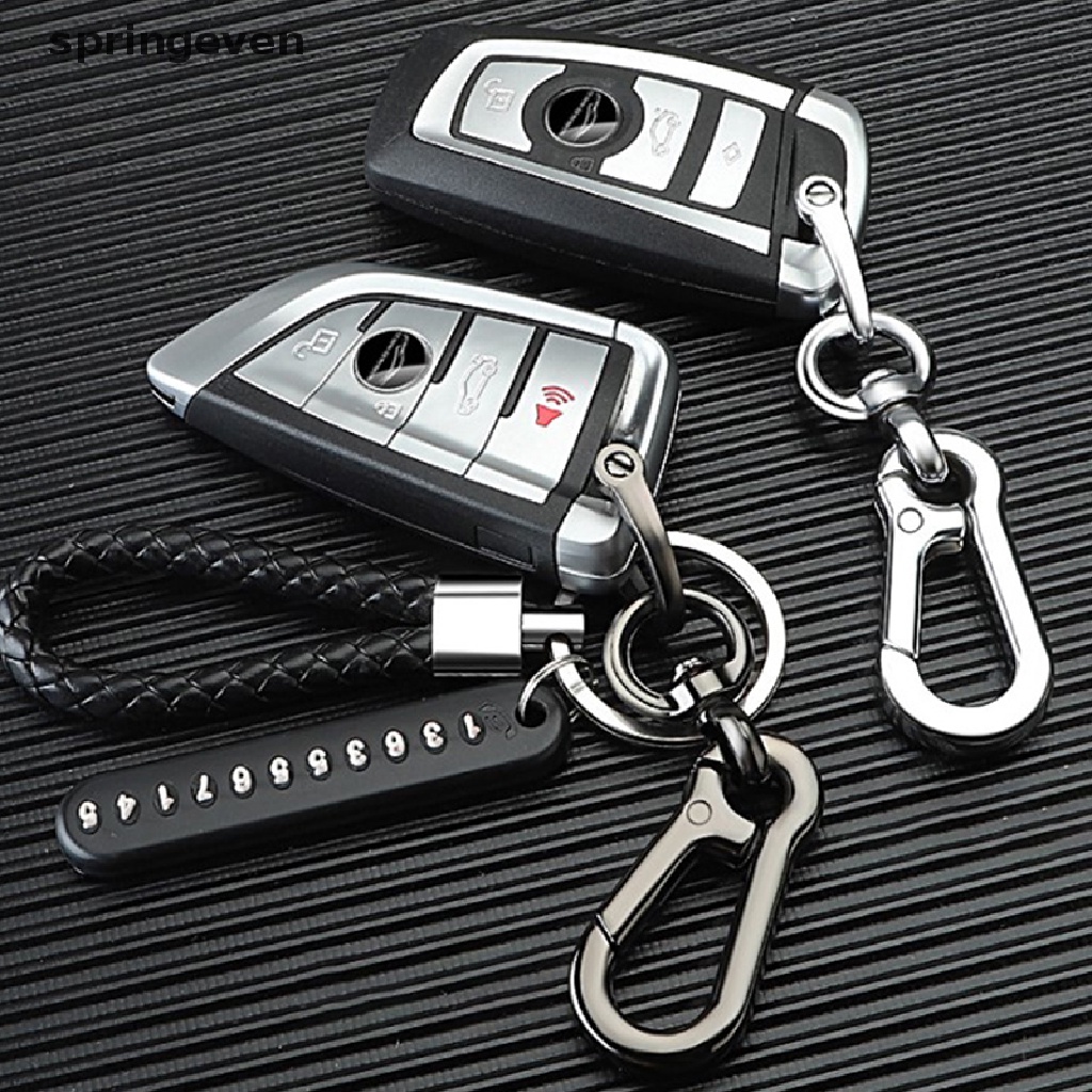 Móc Chìa Khóa Xe Hơi Bện Dây Có Gắn Số Chống Thất Lạc Tiện Dụng