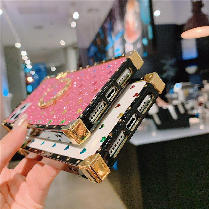 Ốp điện thoại dẻo họa tiết trái tim lấp lánh có nhẫn đỡ cho Samsung Galaxy A21S A71 A51 A20S A10S A81 A21 A31 A91