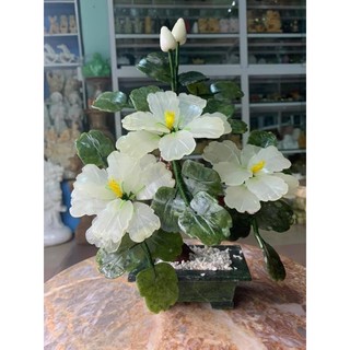 Hoa Tài Lộc Đá Bạch Ngọc - cao 30cm