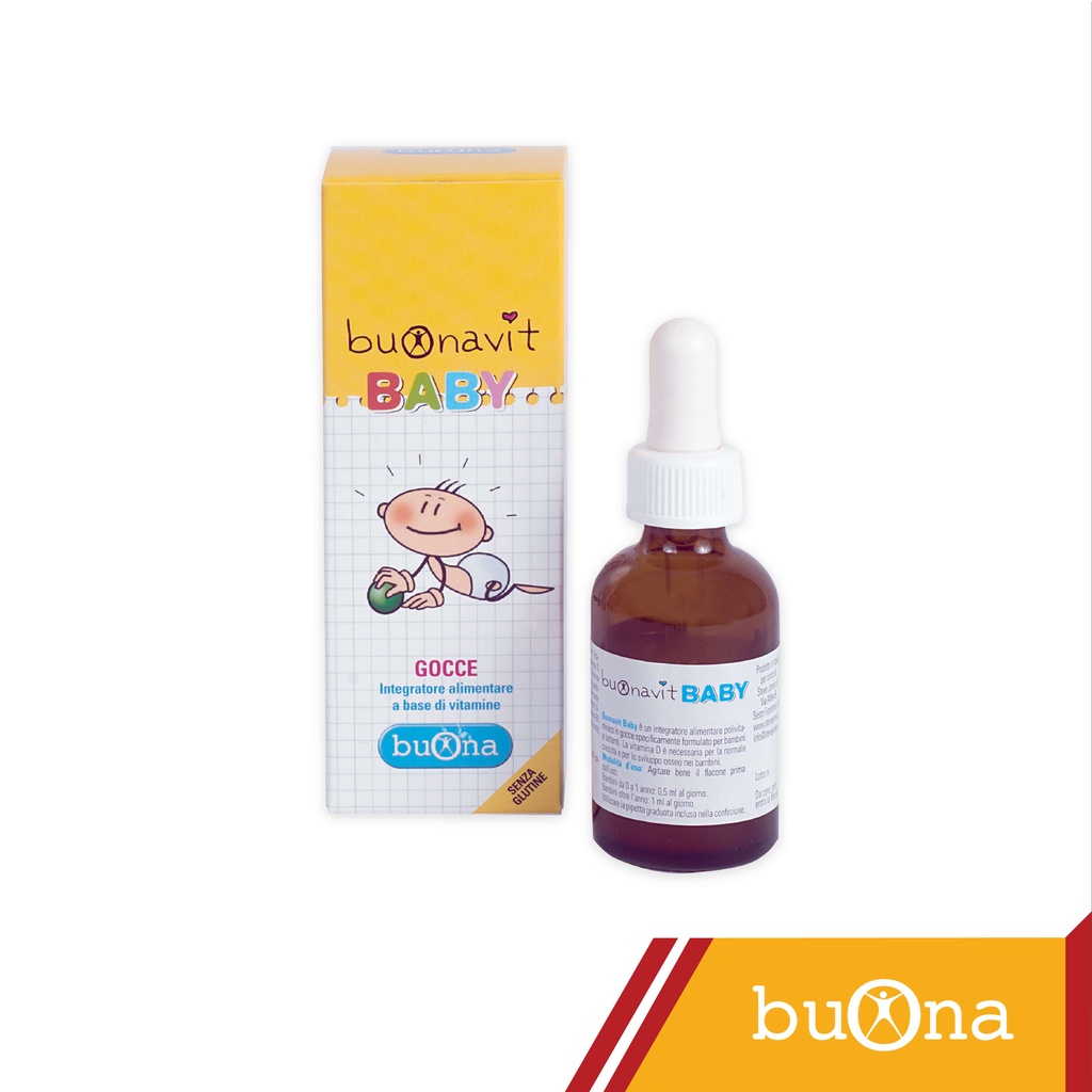 Vitamin tổng hợp nhỏ giọt Buonavit Baby, giúp bồi bổ cơ thể, tăng hấp thu cho trẻ. Lọ 20 ml, vị cốm dễ uống