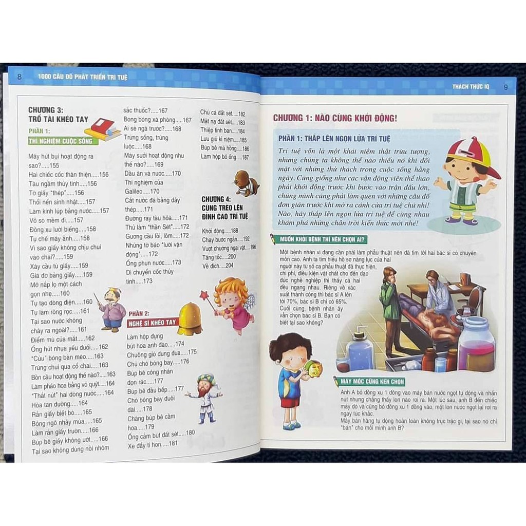 Sách -  1000 câu đố phát triển trí tuệ:/ bộ 2 cuốn : Khai phá tiềm năng - Thách thức IQ - NXB Kim Đồng
