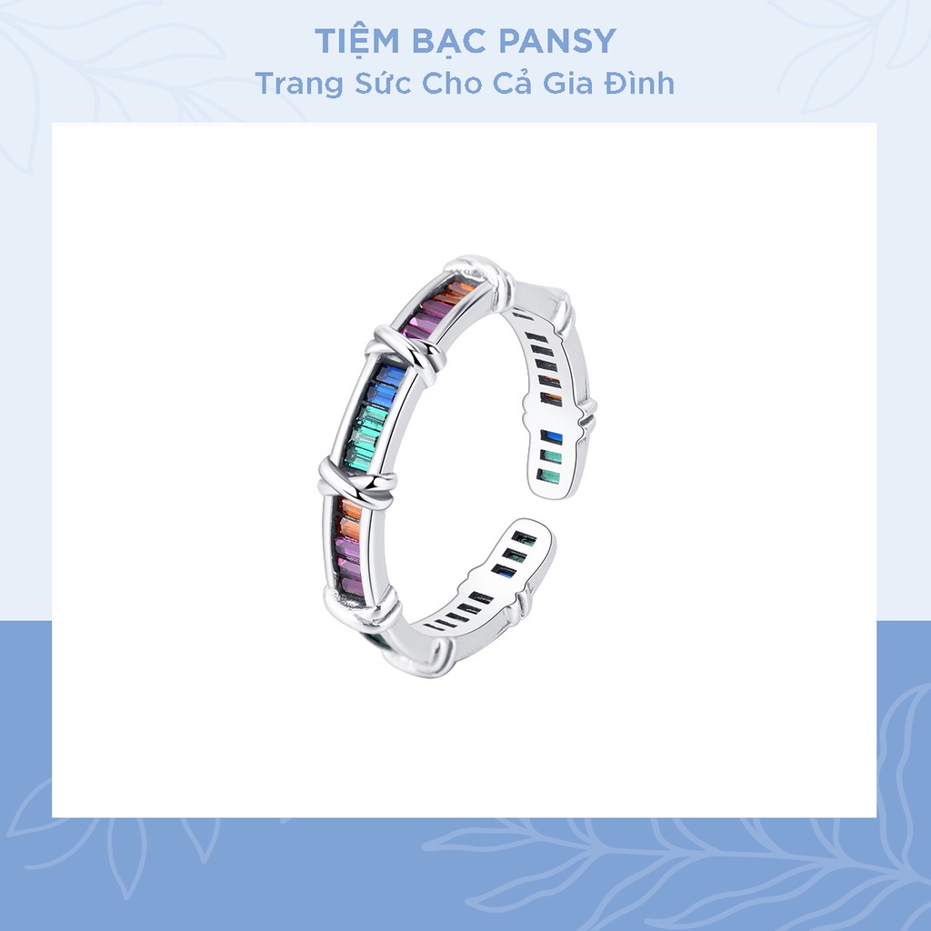 Nhẫn bạc nữ PANSY thiết kế cầu vồng thời trang - Nhẫn nữ bạc ta phong cách cá tính