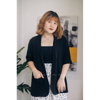 ÁO KHOÁC BLAZER BIGSIZE TAY LỠ CÓ TÚI MỘT LỚP - BLAZER BIG SIZE THIẾT KẾ - IZY BY NHI