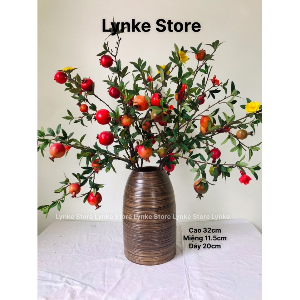 Bình Hoa Lọ Hoa Gốm Dáng Chuông To Khắc Vẽ Tay Thủ Công Gốm Sứ Bát Tràng - Lynke Store