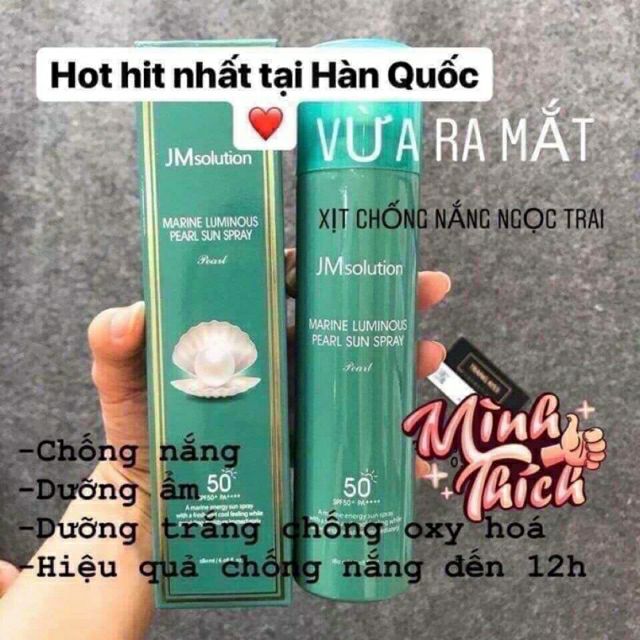 Xịt khoáng chống nắng Ngọc Trai Hàn Quốc