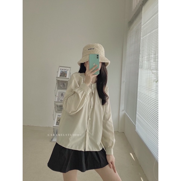 Áo sơmi cổ trụ, dài tay