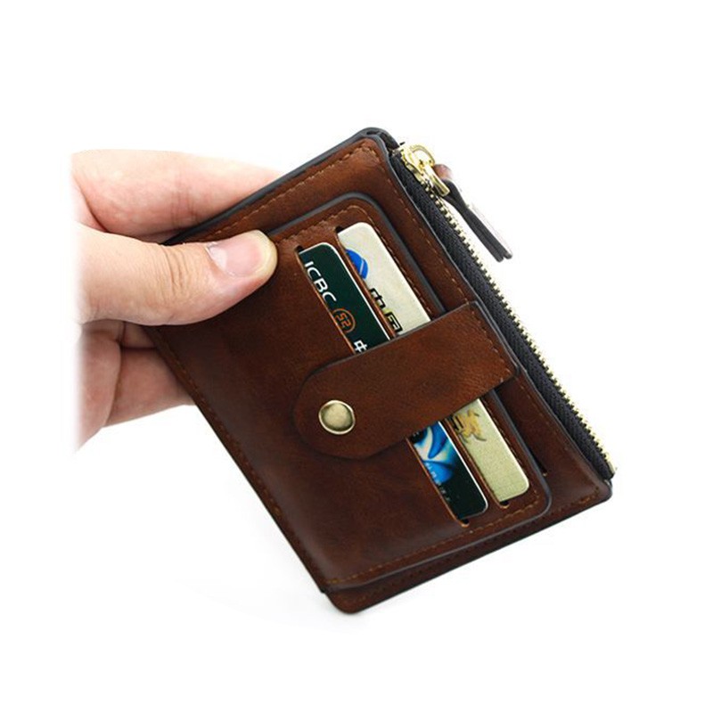 Thời Trang Fashion Credit Id Card Holder Slim Leather Wallet Ví