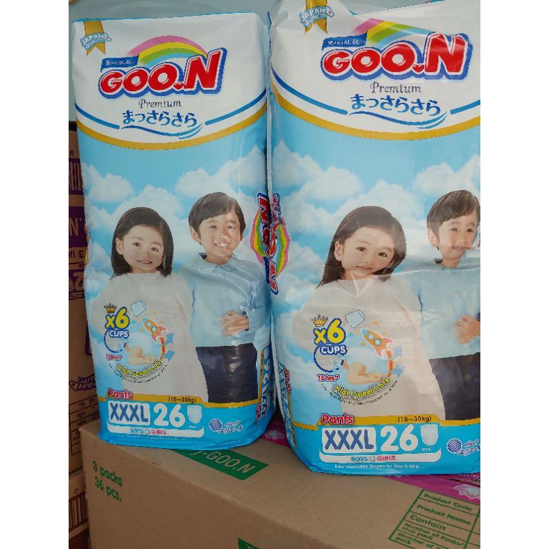 Tã quần Goo.N Premium size XXXL 26 miếng (cho bé 18-30kg)