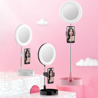 Kệ Live trym kèm gương  soi để bàn mini xếp gọn