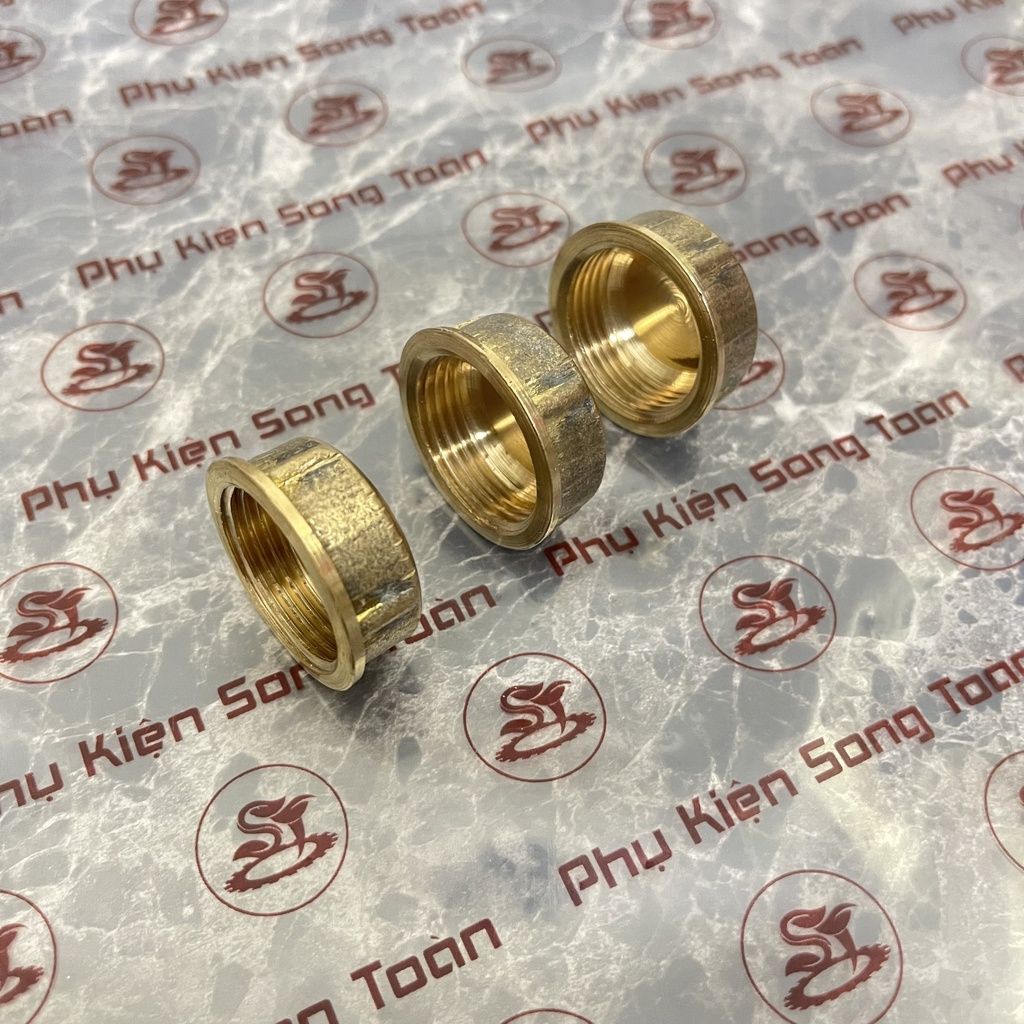 [BỊT REN 21 &amp; 27] Nút đầu bịt ren trong ngặn chặn dòng chảy &amp; khí nén ren BSP - Đồng đúc (Brass pipe plug cap female)