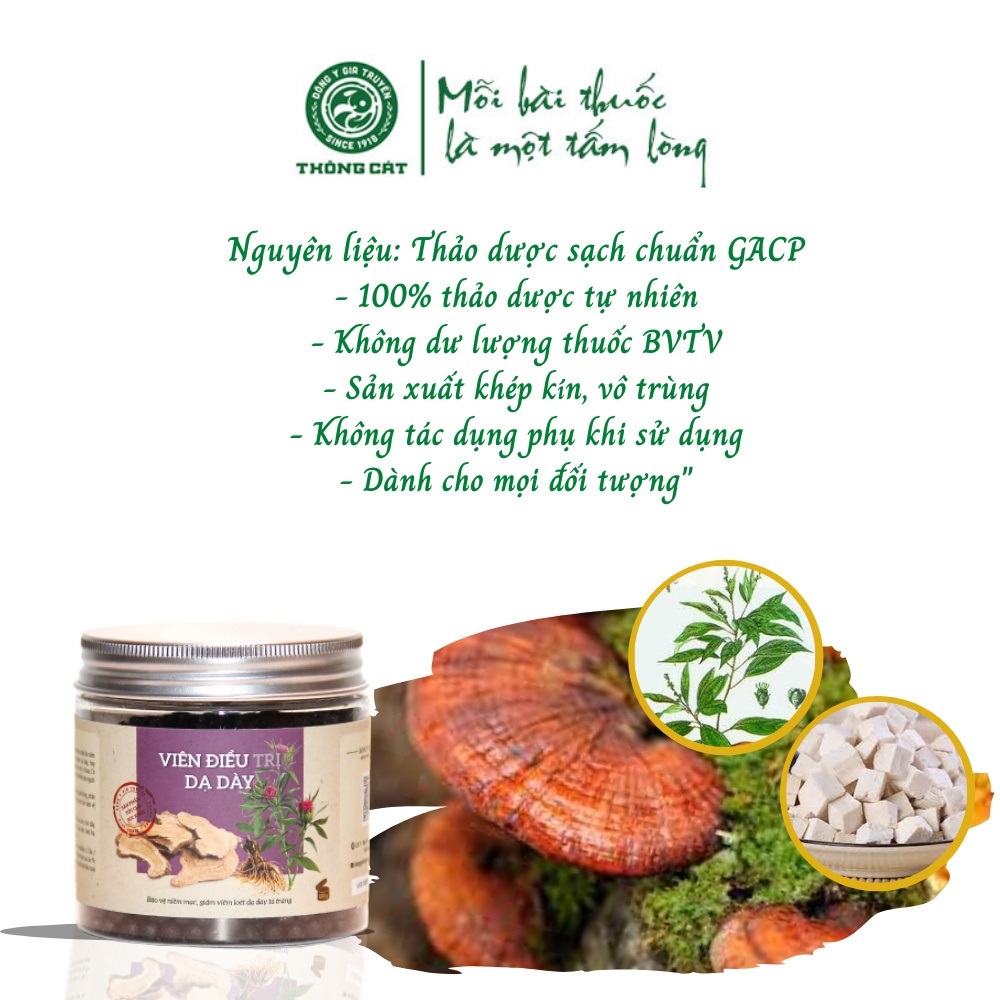 Viên dạ dày,viêm loét dạ dày, tá tràng viên thảo mộc Thông Cát giúp giảm đau dạ dày, đau bao tử cấp và mãn tính