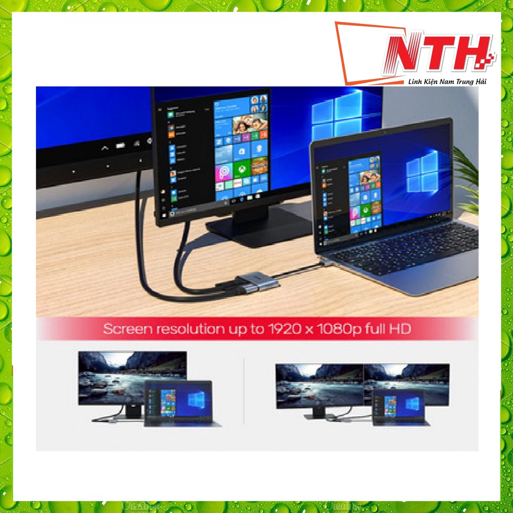 CÁP CHUYỂN ĐỔI CỔNG USB 3.0 RA CỔNG HDMI VÀ CỔNG VGA V1304A UNITEK