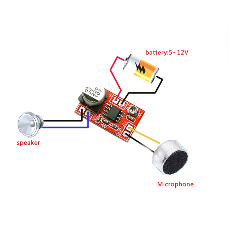 Bộ Thiết Bị Khuếch Đại Âm Thanh Micro DC 5V-12V Chuyên Dụng