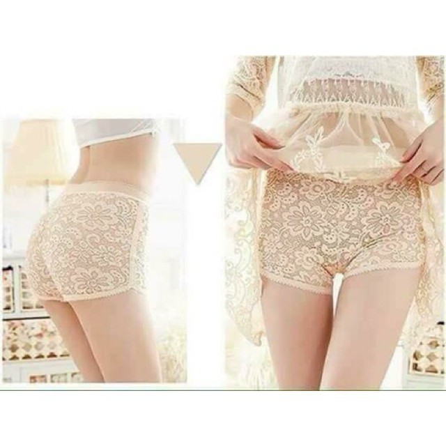 Quần đùi mặc trong váy contton pha ren hoa cúc