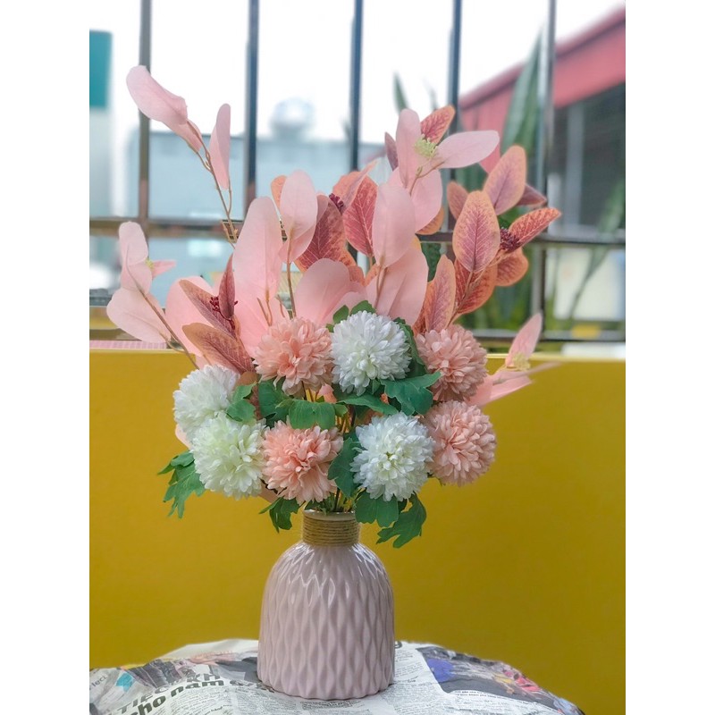 Lọ hoa để bàn trang trí lạ mắt, hoa để bàn làm việc , hoa để bàn ăn, hoa phong thuỷ