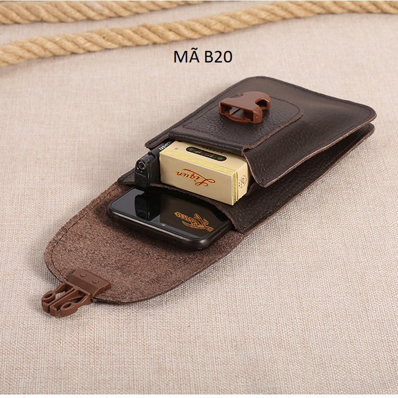 Bao da đựng điện thoại, Túi Da Đựng Điện Thoại, Túi Mini Đeo Hông MÃ B20 nhiều Ngăn Tiện Dụng đeo thắt lưng Khóa Gài | BigBuy360 - bigbuy360.vn