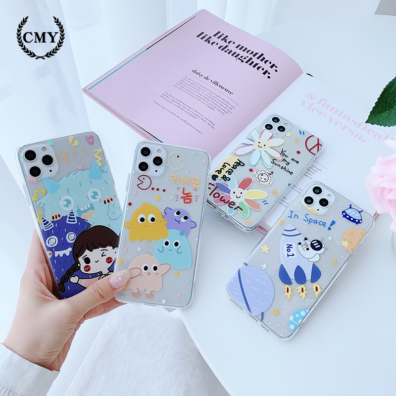 Ốp điện thoại trong suốt in họa tiết hoạt hình cho iPhone11/11Pro 11pro Max X XR XS XS MAX 7 8 plus SE | BigBuy360 - bigbuy360.vn