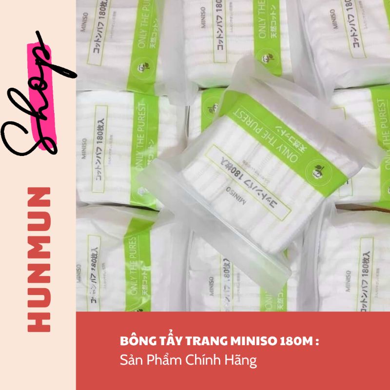 Bông Tẩy Trang MINISO 180 Miếng Chính Hãng