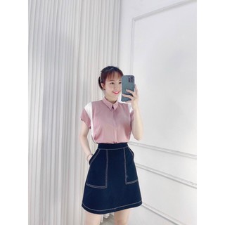 Áo lụa thiết kế phối màu