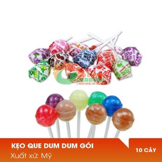 Thienphuc Kẹo Cứng Hương Trái Cây Dum Dums Gói 10 Cây