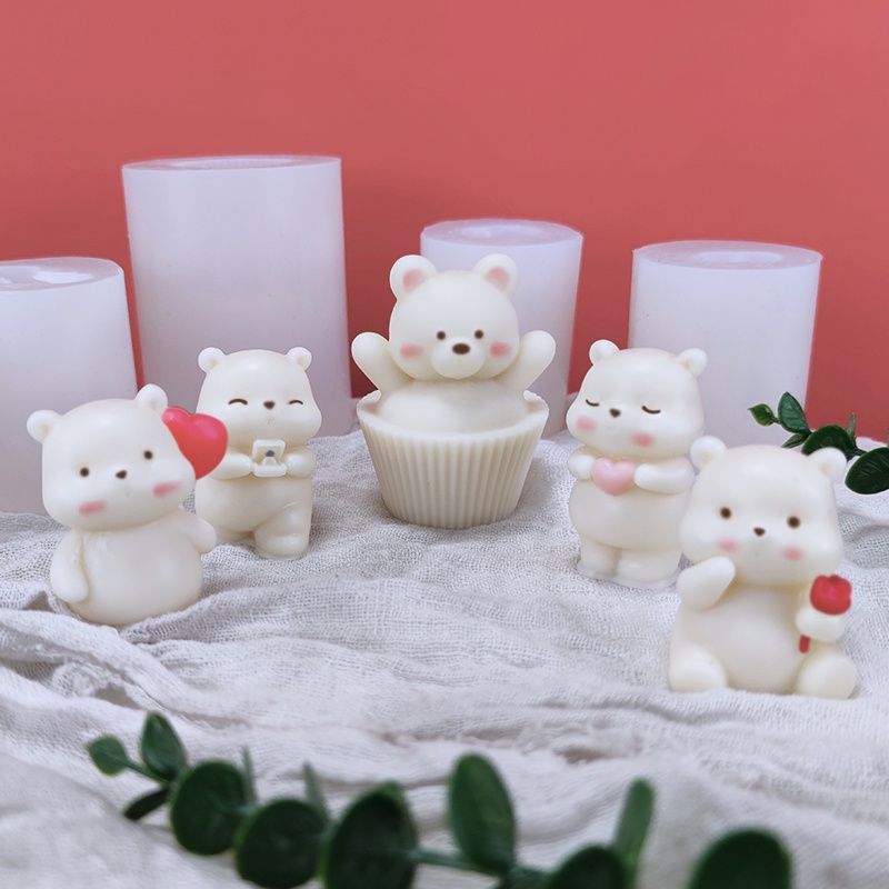 Khuôn silicone Làm Nến / Sô Cô La Hình Chú Gấu Đáng Yêu