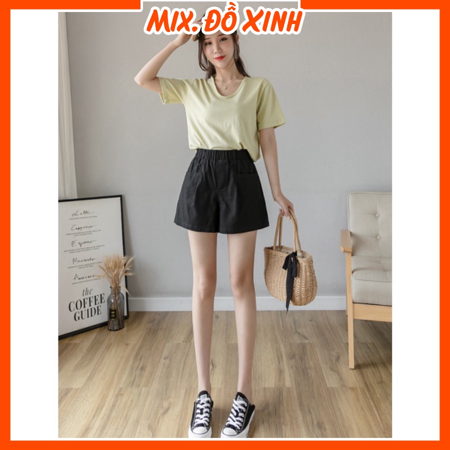 Quần short kaki nữ Thu Hà quần đùi cạp cao form trẻ trung, năng động QNH.52