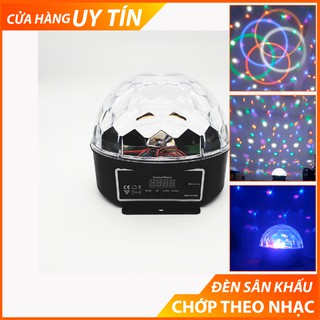 Đèn cầu xoay led ma thuật 7 màu - led xoay tung hoành ngang dọc - bar store