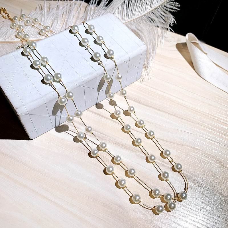 Dây chuyền Etrendy hai lớp đính ngọc trai nhân tạo thời trang dành cho nữ