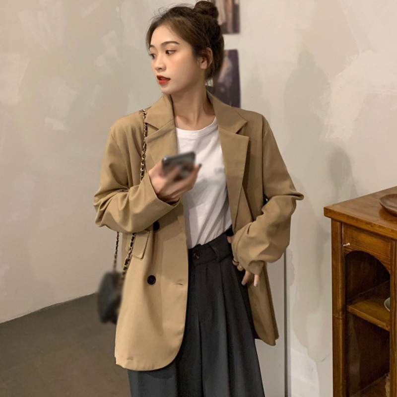 Áo Blazer nữ 1 lớp - kiểu áo Vest nữ khoác ngoài 2 túi dán phong cách Hàn quốc [Ảnh/video thật/sẵn] - chất vải cao cấp