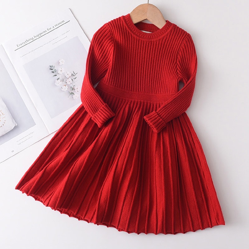 Đầm sweater BEAR LEADER len xếp ly thời trang thu đông xinh xắn dành cho bé gái