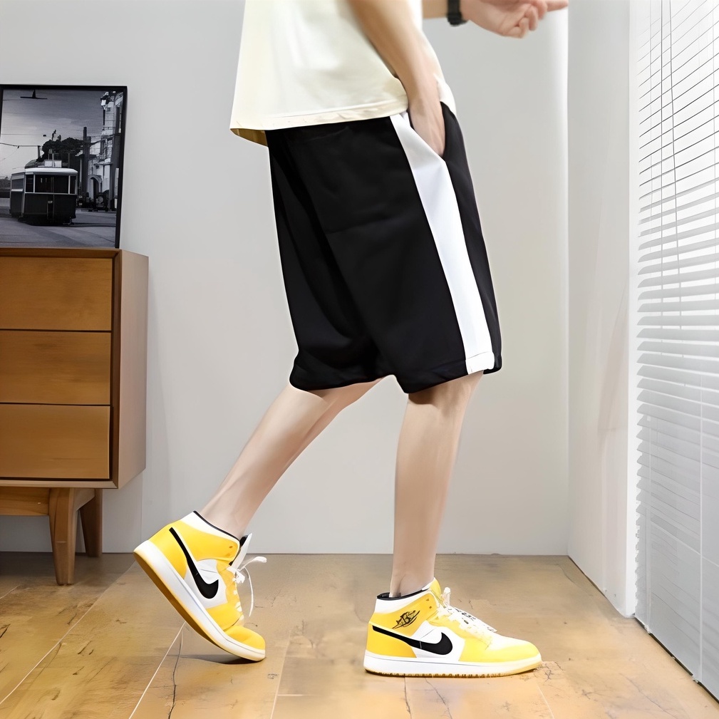 Quần short Nam phối sọc UNISEX Năng động cá tính