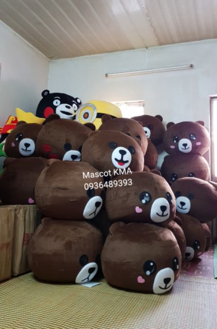 Mascot quần áo Gấu Brown hoạt náo sự kiện, bán kẹo, phố đi bộ loại cao cấp