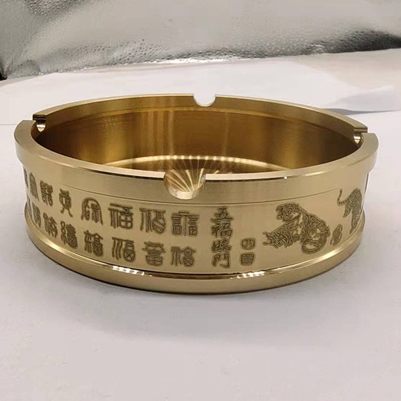 Gạt Tàn Thuốc Bằng Kim Loại Dập Nổi Hình Hổ Kiểu Vintage Trang Trí Nhà Cửa / Khách Sạn / Văn Phòng